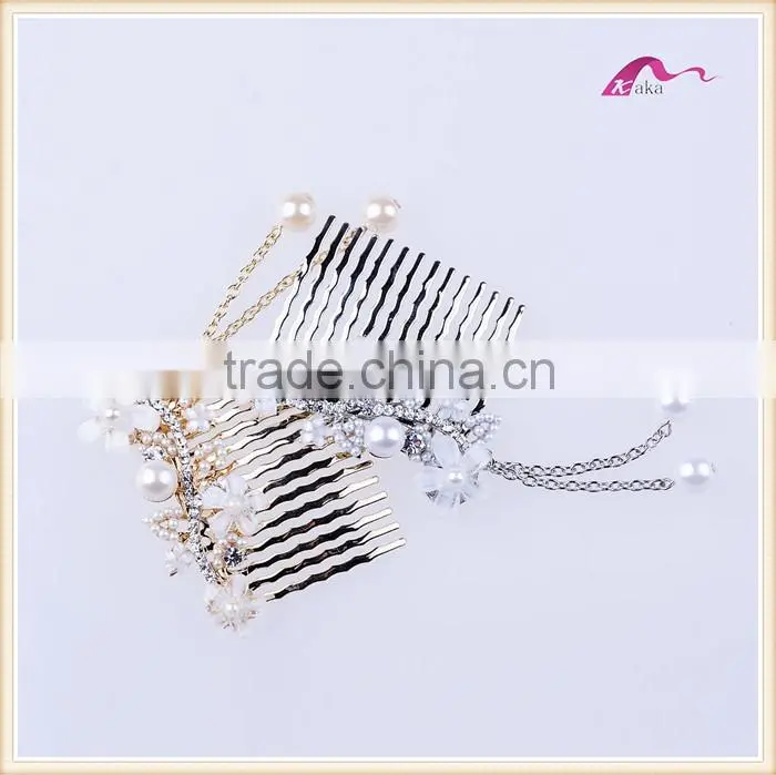 Elegant Bridal Pearl Flower Hair Comb Accessories