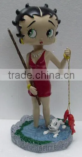Polyresin Betty Boop Figurines Crafts Statues Motorcycle