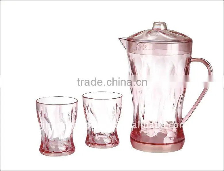 Plastic water jug sets with 2 cups