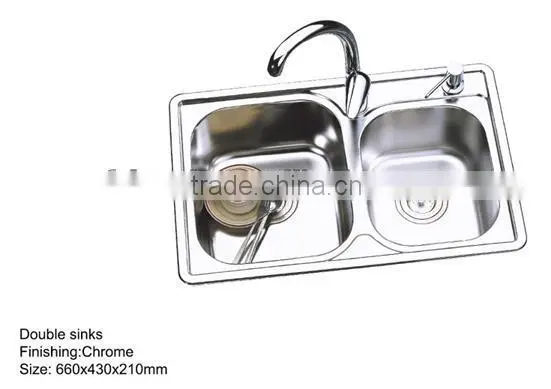 New 2016 Kitchen Products Stainless Steel Double Bowl Kitchen Sinks China With Faucet
