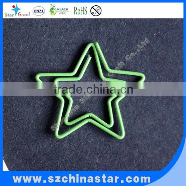 PET coated iron wire star shape paper clip assorted color