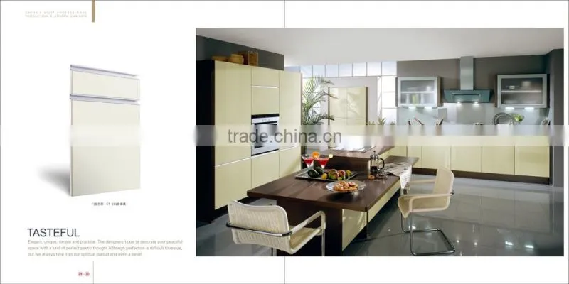 European wood kitchen cabinet with island