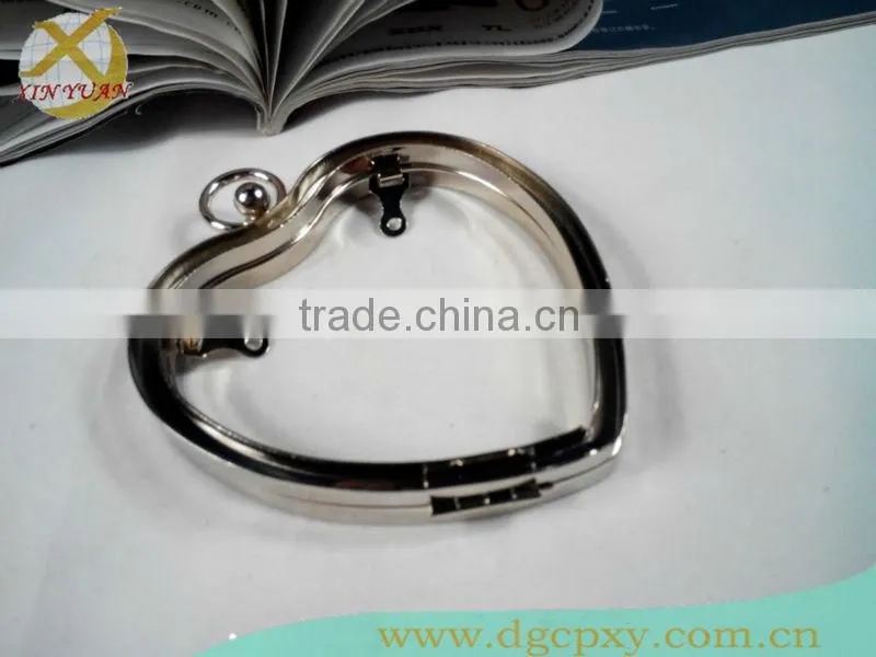 3.7 inch heart shape clutch frame clasp for bags purses