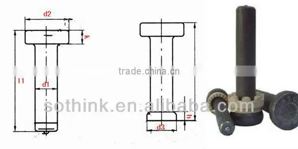 Cheese head studs for arc stud welding