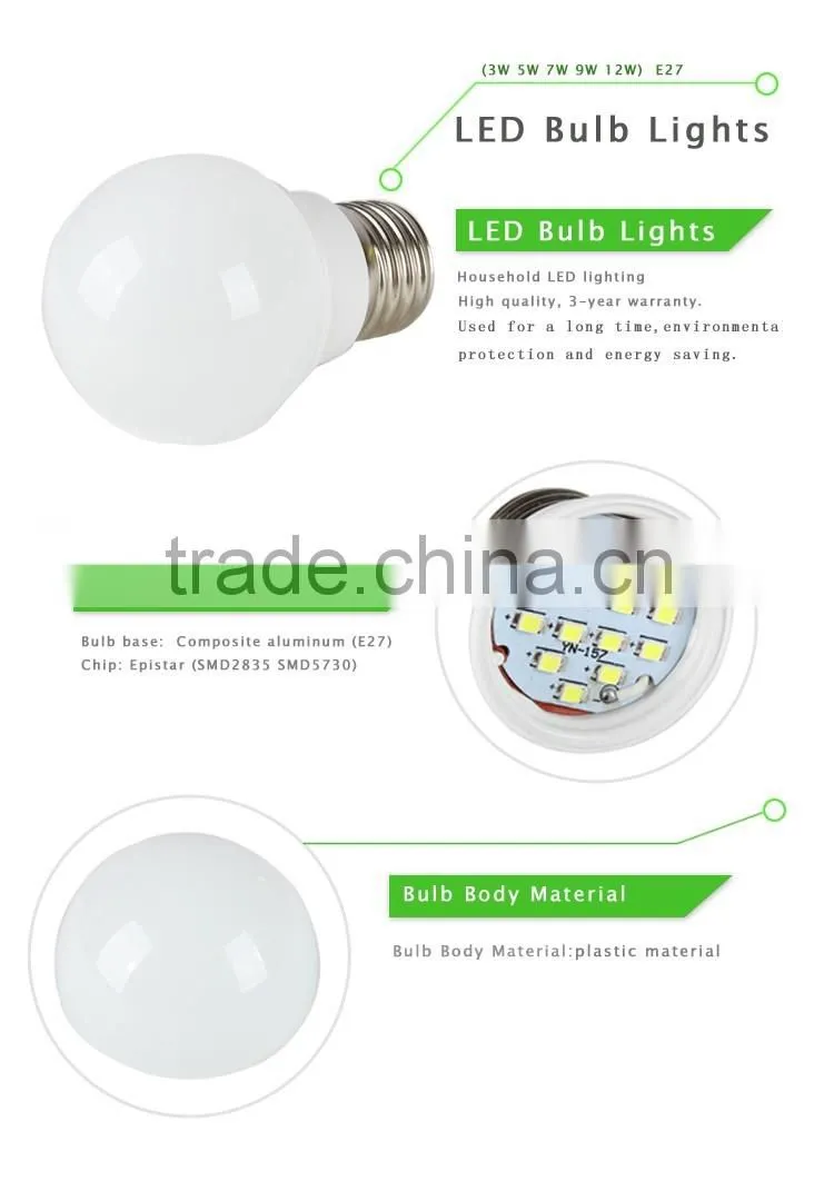 A60 LED Lamp Bulb 5W 7W 9W 12W E27 Bulb LED Light