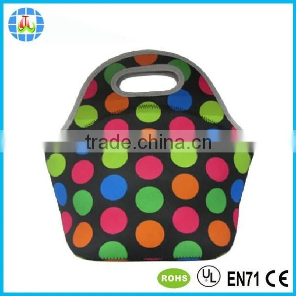 Christmas design neoprene food container with adjustable detachable strap