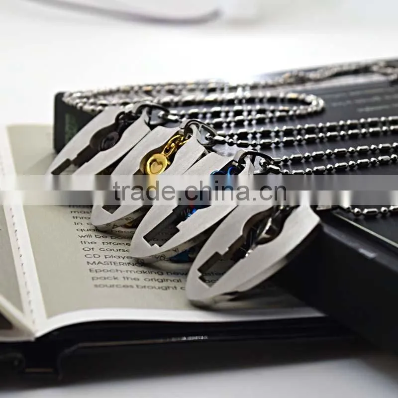 Vacuum plating color stainless steel pendants jewellry couple key pendant