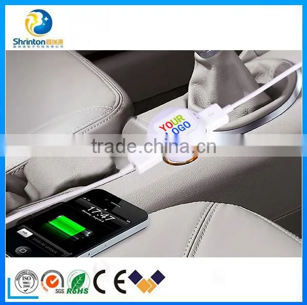 5V 2.1A 1 port OEM Logo CE&ROHS&FCC High Quality USB car charger for automatic mobile phone/tablets with rapid speed.