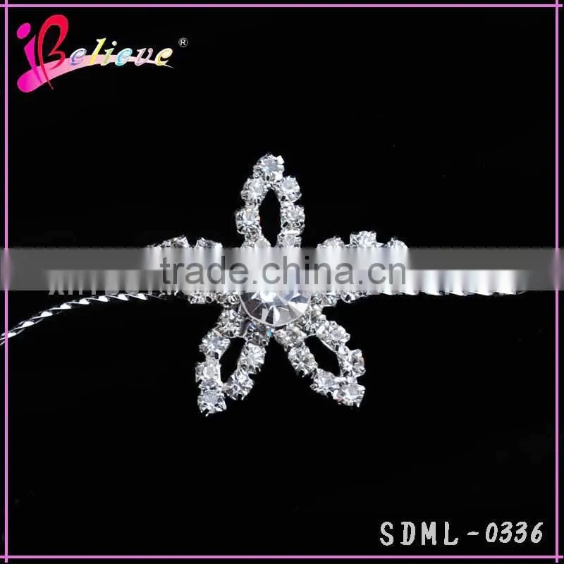 Chinese products wholesale headband,clear rhinestone flower headband,metal headband