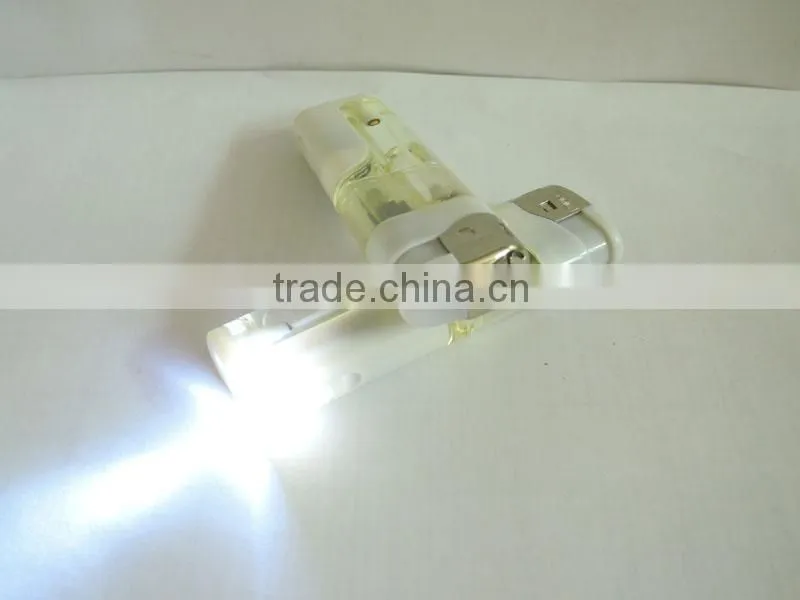 plastic refillable electronic gas torch lighter with led flashlight