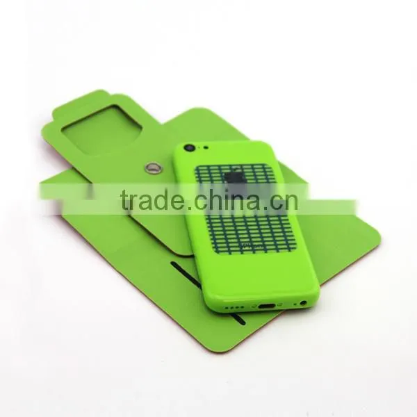 360 Rotating PU Leather cover with magic sticker for various mobile phone with stand and wallet