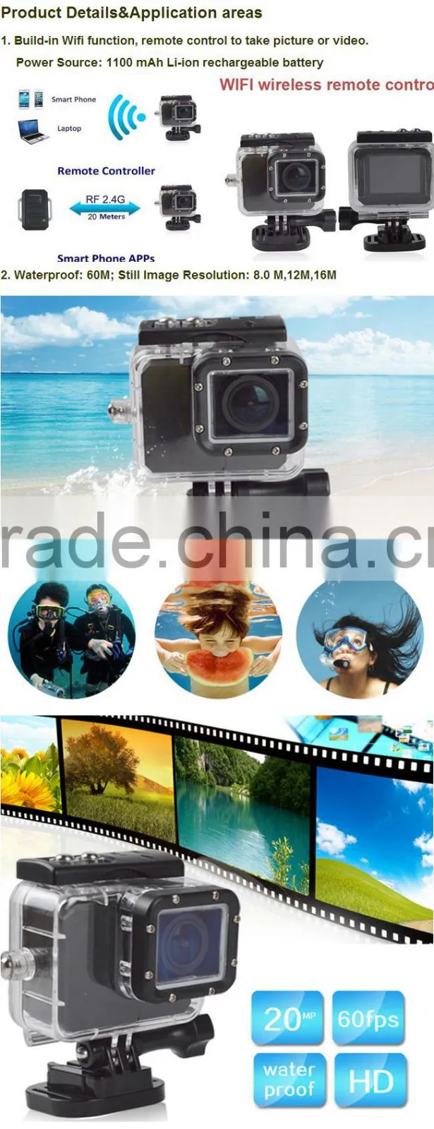 Portable night vision wifi video camera,j5000 wifi action camera