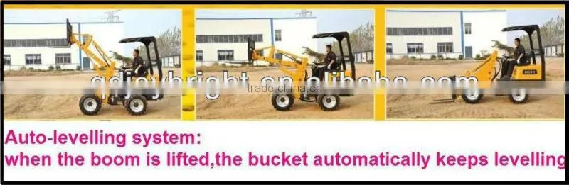 mini wheel loader 4wd,load 1.0ton,can change to dumper easily