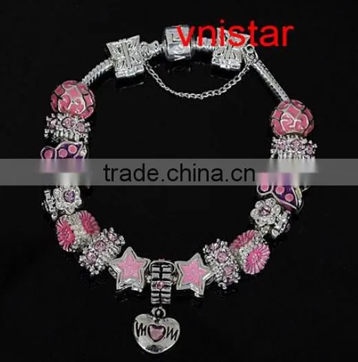 Vnisatr antique silver&silver plated large hole barrel shaped bead, heart pattern carved large hole bead for bracelet PBD1532