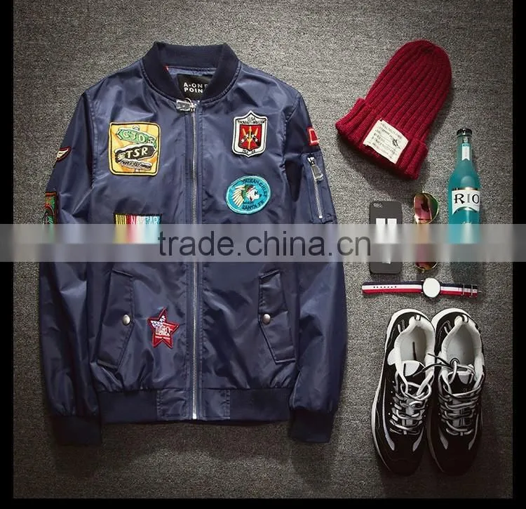 2016 Fashion Casual Outdoor Bomber Air Force Jackets with Retro Embroidery