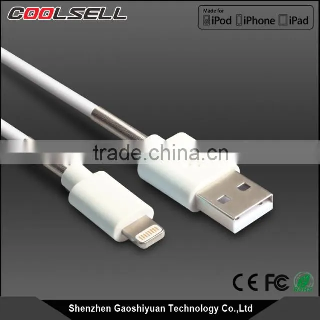 Spring MFi C48 USB cable for iPhone6/6S, 8pin connector mfi cable for apple with spring