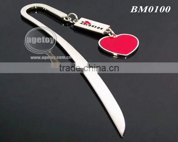 Metal Heart Shaped Bookmark