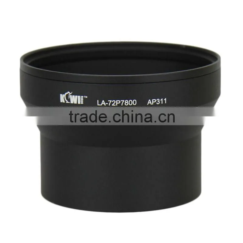 Kiwifotos Lens adapter tube LA-72P7800 provides 72mm filter mount for NIKON COOLPIX P7800 and COOLPIX P7700 digital camera