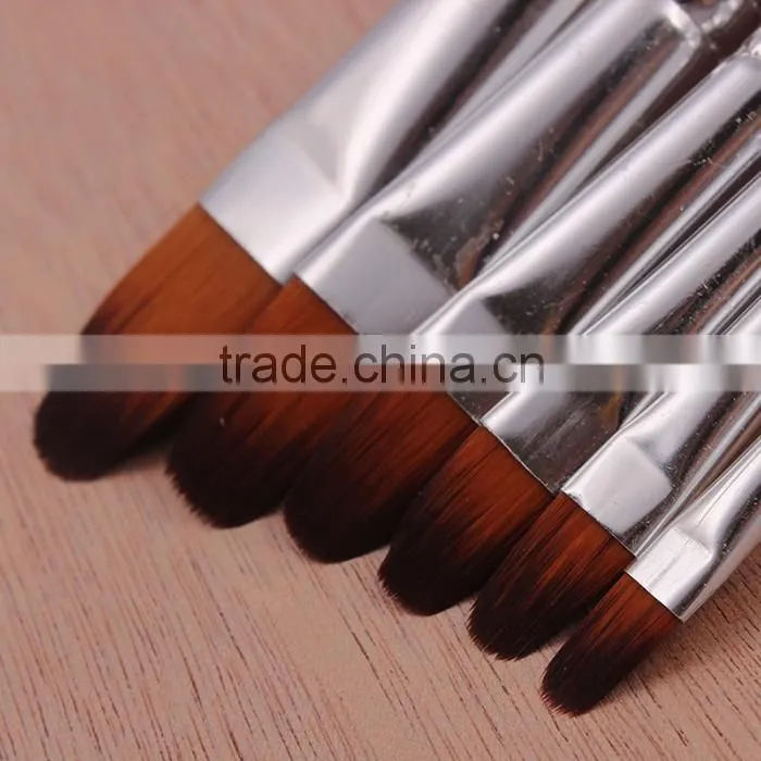 In Stock 6pcs Professional High Quality Filbert Shape Nylon Hair Artist Brush