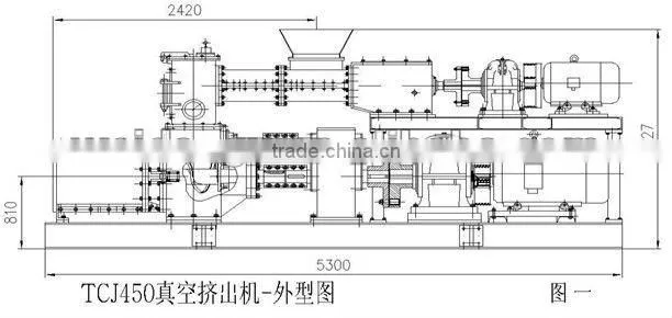 de-airing extruder for clay roofing tiles and terracotta tiles