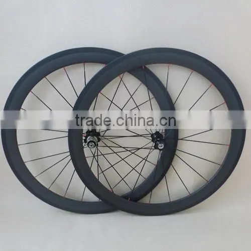 50mm carbon tubular clincher wheels 650C 23mm wide Bicycle Wheelset