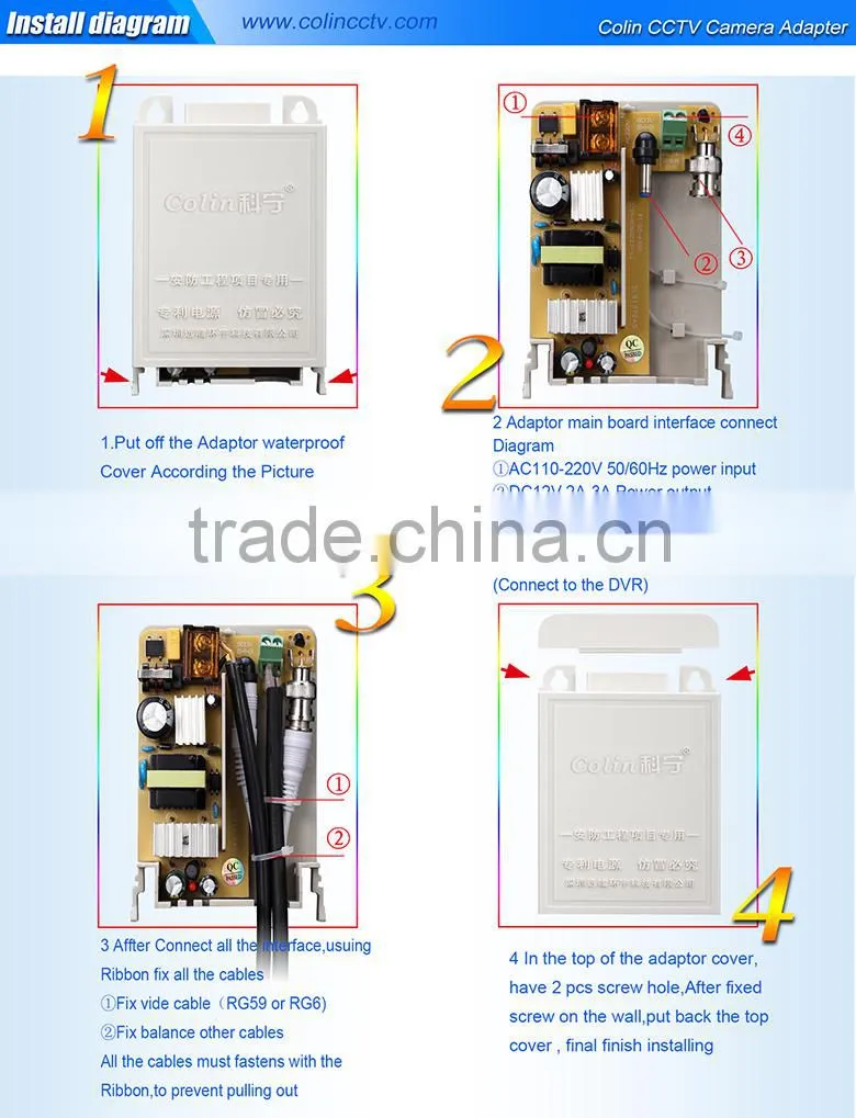Professional cctv ac adapter with CE certificate
