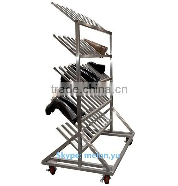 Factory direct sales 15-pair Stainless Steel Boot Rack/Mobile Boot Rack
