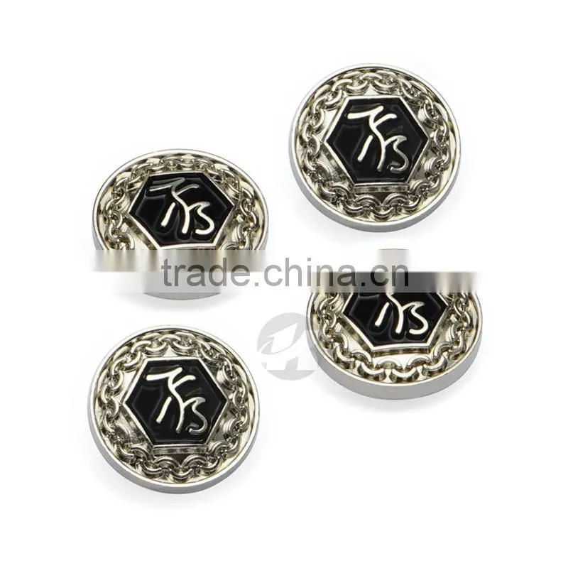 Custom China Cheap Round Shape Engraved Metal Buttons caps