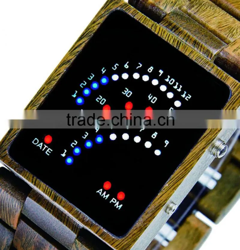 OEM/ODM Watch Factory Wooden Material Simple custome Digital Watch