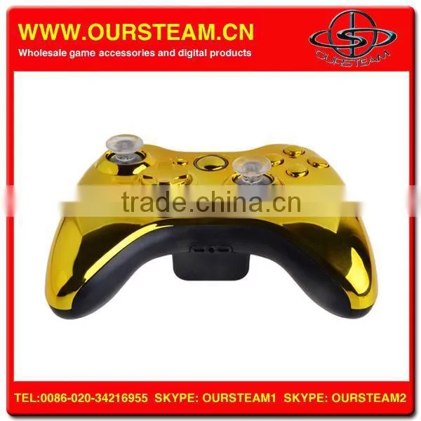 Chrome Golden Video Game Controller For XBOX 360 Wireless