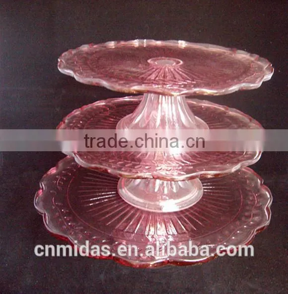 High quality new design antique glass cake plates