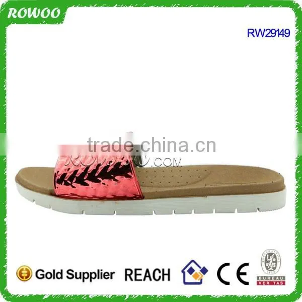 Lady Comfort Gold Patent Metallic PU Rubber slippers,Sandals and slipper,Flip flops