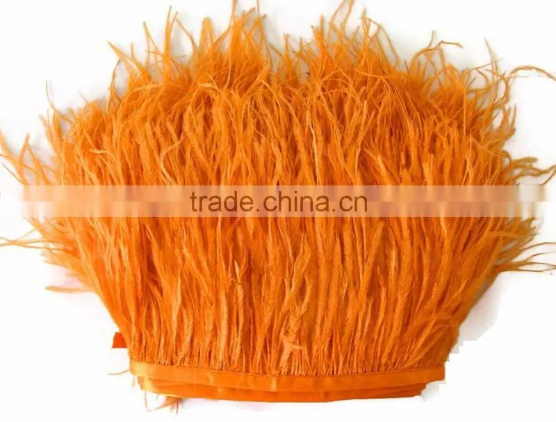 Factory wholesale 15-20cm thicken ostrich feather trim moq 5m/color