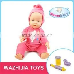 Top kid toy for 2016 baby vinyl doll with cooking tools for 3+ year old children