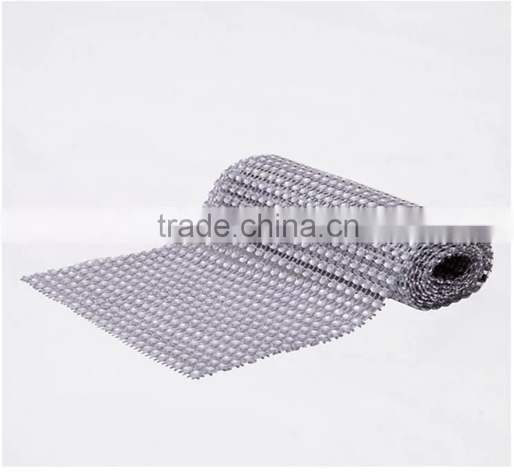 Wholesale 24 row plastic rhinestone mesh trimming for decoration