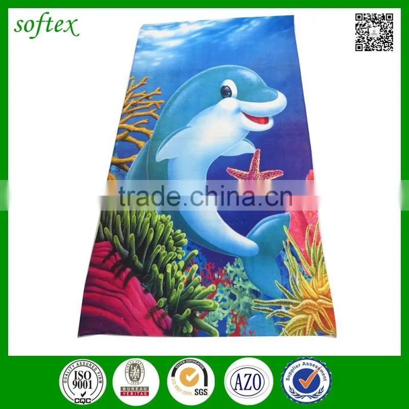 2016 hot design custom animal print microfiber beach towel wholesale