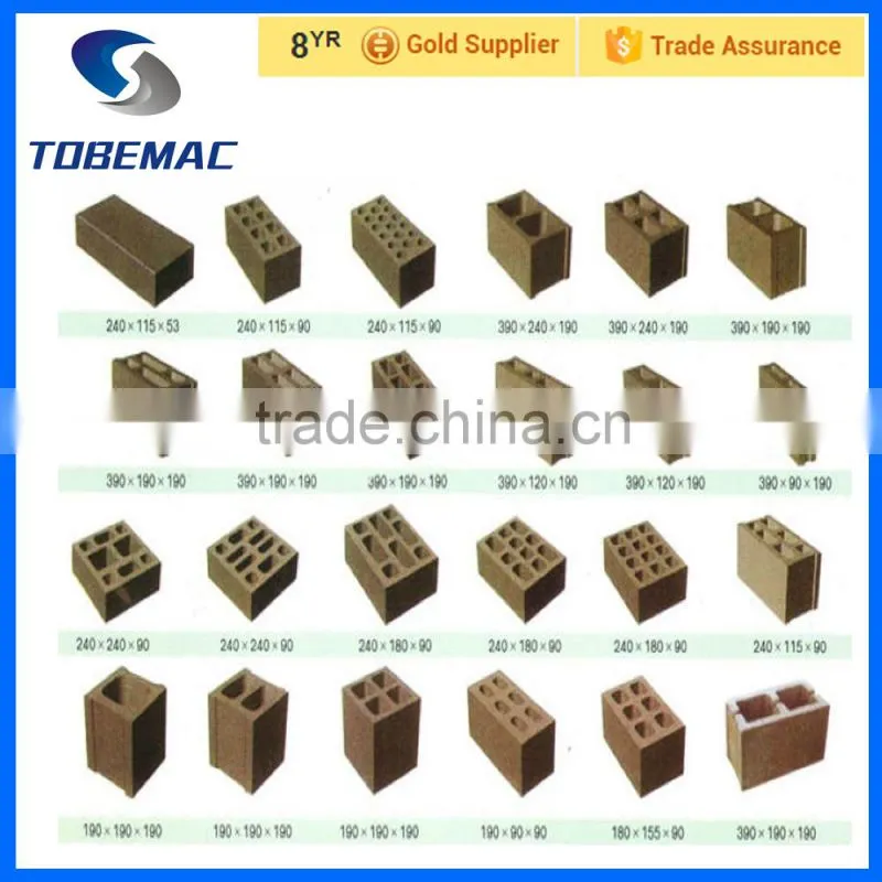 2015 TOBEMAC QMJ4-45 Clay Block making machine hollow cement block making machine concrete Brick Making Machine