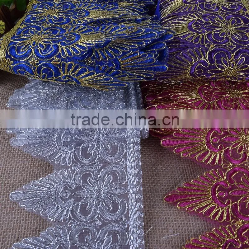 High quality wholesale handmade lace with ribbon for evening dress applique lace