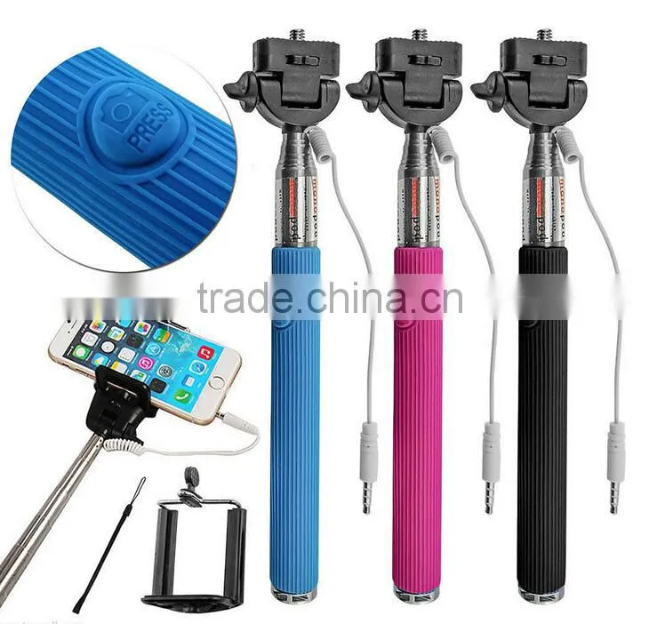 Selfie stick for smart phone cable take pole selfie stick selfie stick with foldable
