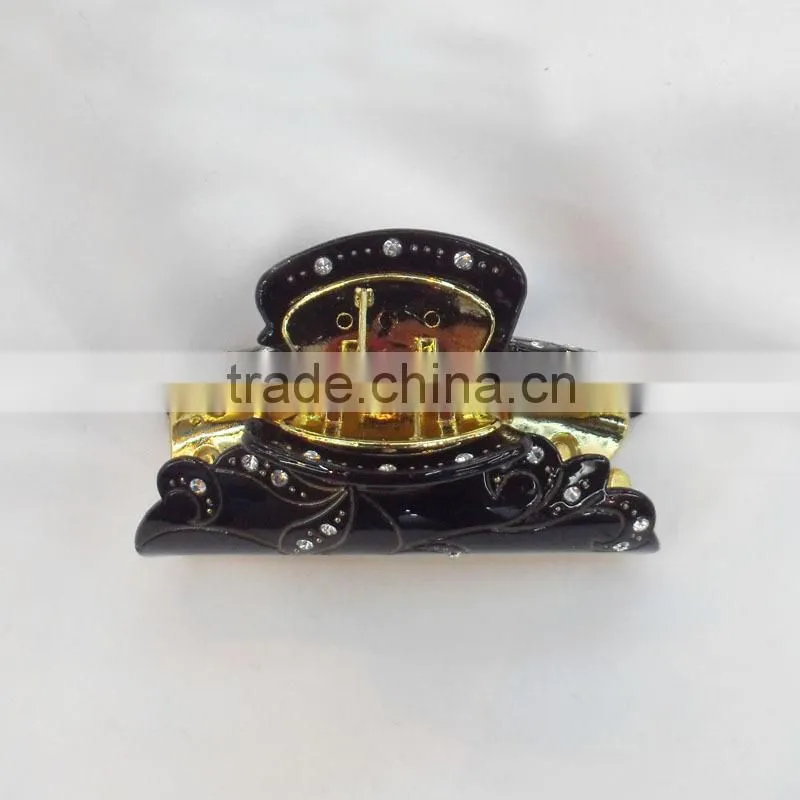 new design bright-colored diamante plastic baby hair claw clips missluv