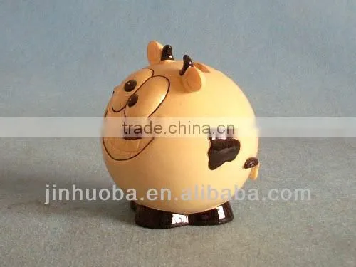 Resin cartoon cow coin box