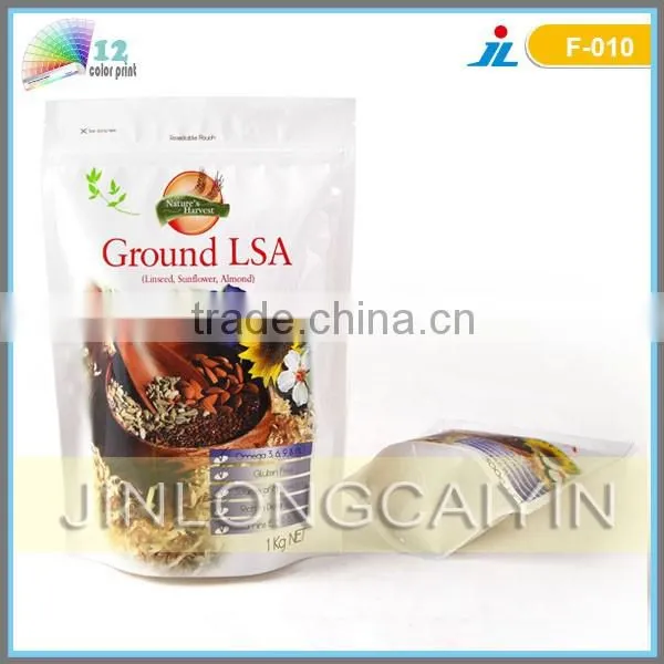 Manufacturer wholesale zipper top bag, laminated plastic food packing bag