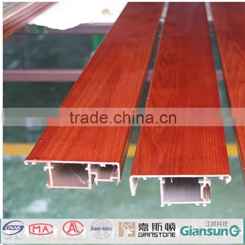 American oak purplish red open coated aluminium windowdoor and sections/ aluminium extrusion profiles for the window and door