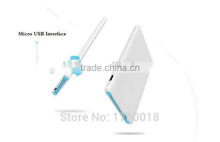 2600mah Powerbank Mini Card Mobile Power Bank External Portable Battery Charger for iPhone 5 5s 6 6+ for iPod iPad Any 5V Device