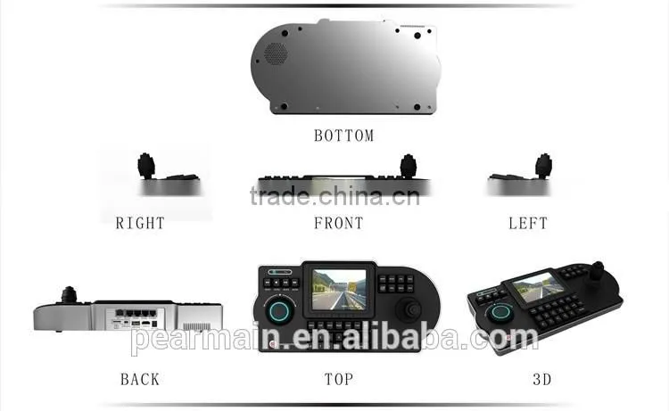 IP keyboard ptz controller/joystick with furnish 7" (800*480) LCD screen display camera video (up to 1080p)
