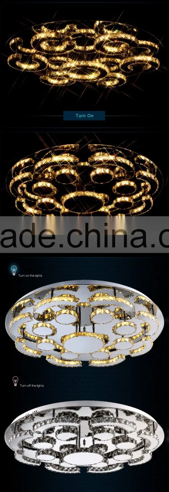 59W 230V LED Ceiling Lamp Modern SMD5730 Luxury Crystal Ceiling Lights