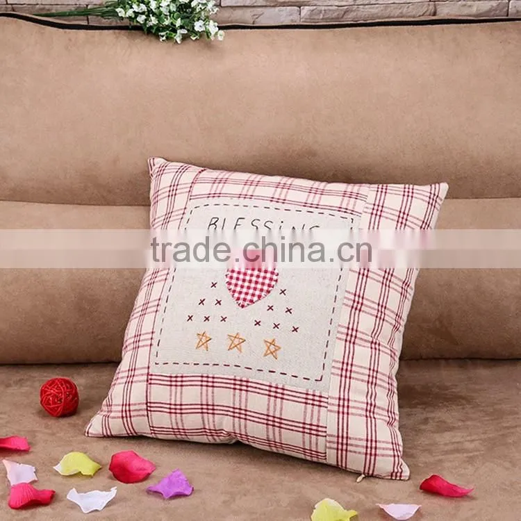 2015 new pastoral style hand embroidery cartoon Cotton and linen hold pillow Sofa cushion cover car decoration