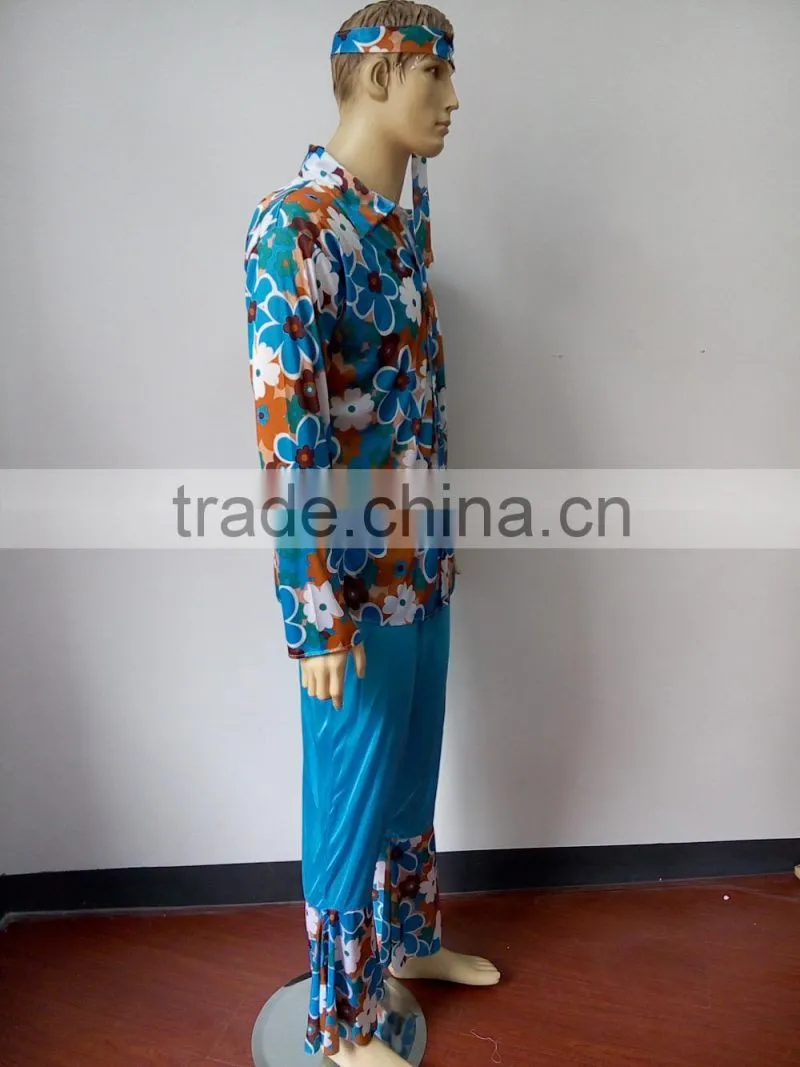 wholesale long bohemian hippie pants dresses mens costume fashion indian hippie clothing with glasses and headbands