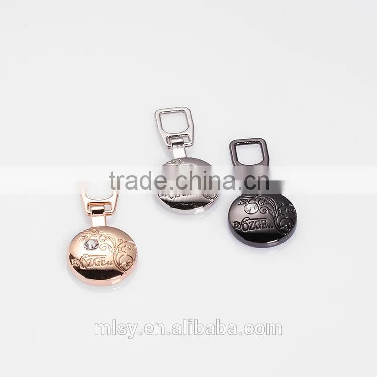 Hot sales round double da puller zipper slider for bag Brightness B1-80024