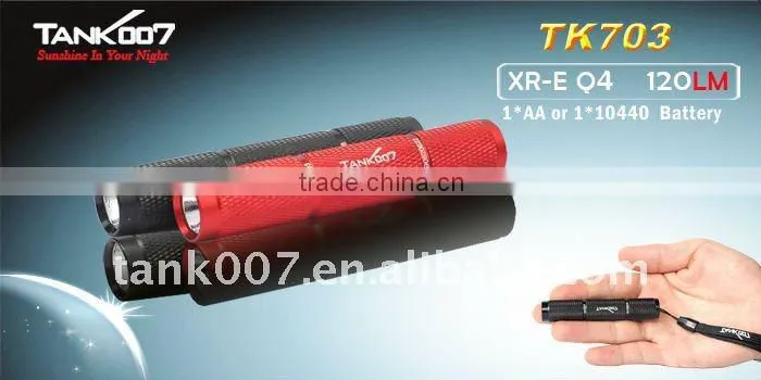 120lumens one mode mini pocket flashlight with pocket clip waterproof TANK007 TK703